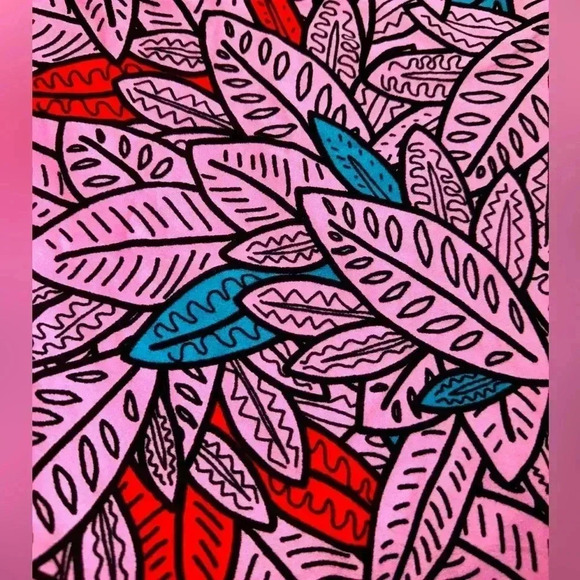 Lularoe TC2 lavender leaf  leggings. OG Patrick quality & fit. - Picture 3 of 6